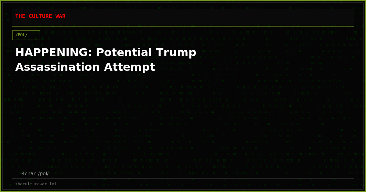 HAPPENING: Potential Trump Assassination Attempt