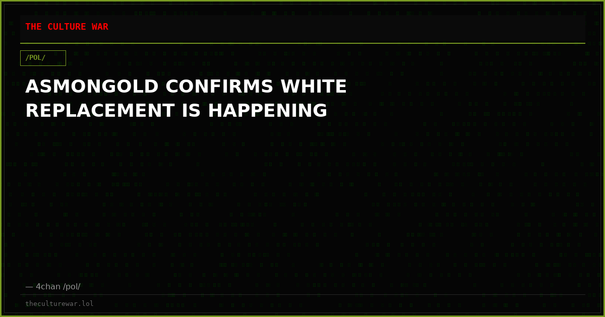 ASMONGOLD CONFIRMS WHITE REPLACEMENT IS HAPPENING
