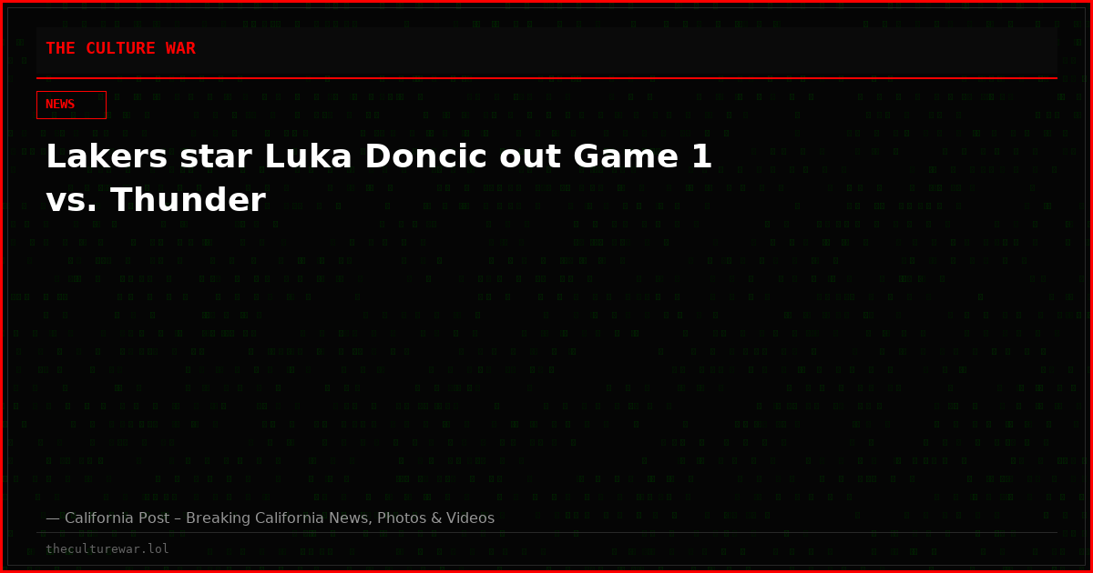 Lakers star Luka Doncic out Game 1 vs. Thunder