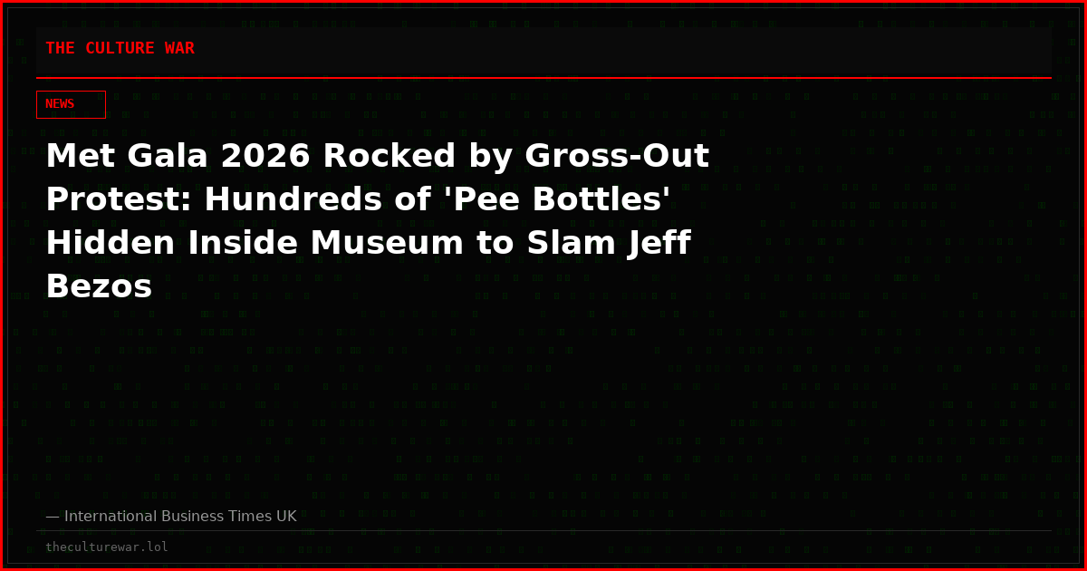 Met Gala 2026 Rocked by Gross-Out Protest: Hundreds of 'Pee Bottles' Hidden Inside Museum to Slam Jeff Bezos