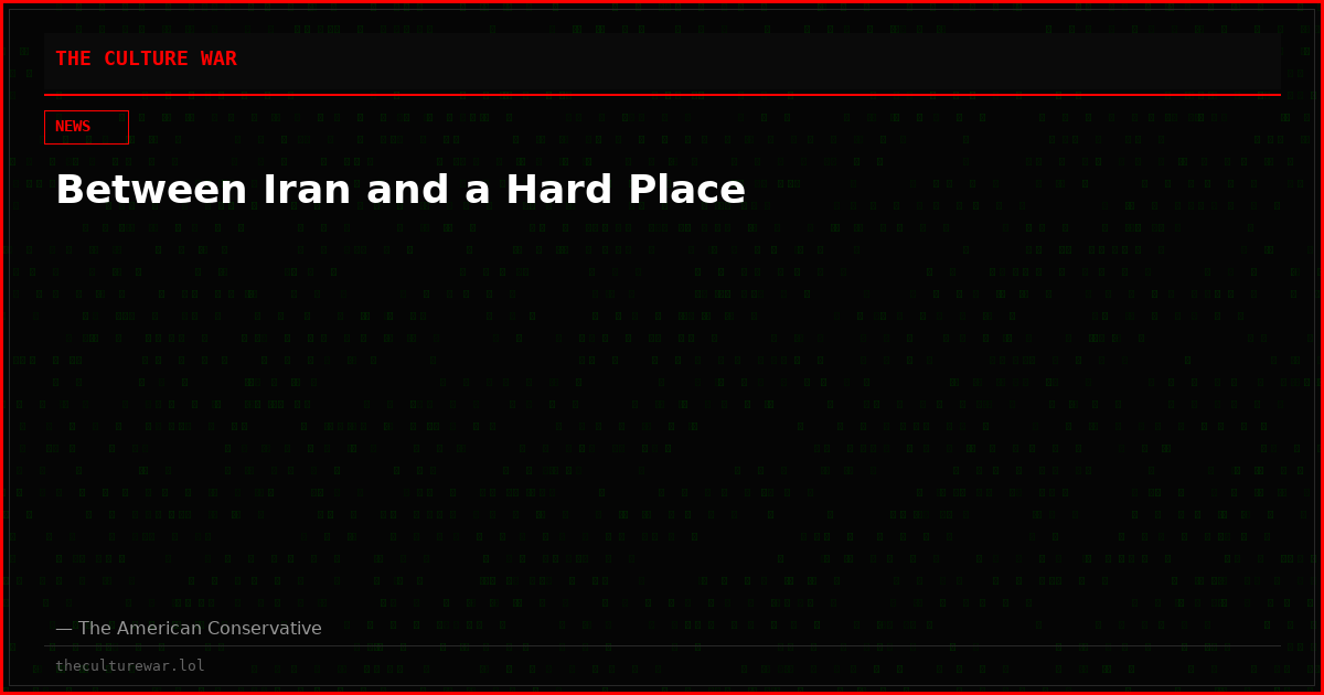 Between Iran and a Hard Place