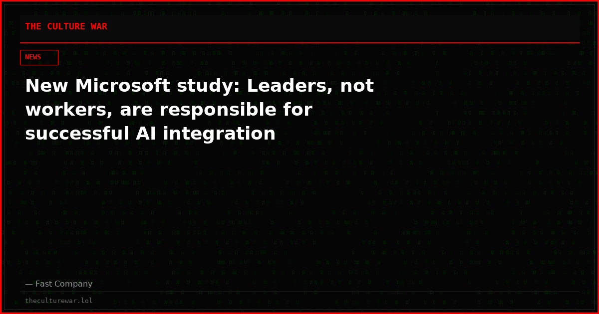 New Microsoft study: Leaders, not workers, are responsible for successful AI integration