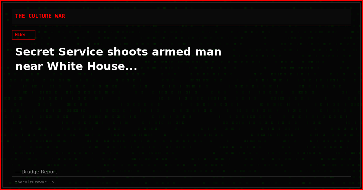 Secret Service shoots armed man near White House...