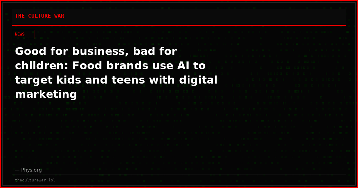 Good for business, bad for children: Food brands use AI to target kids and teens with digital marketing