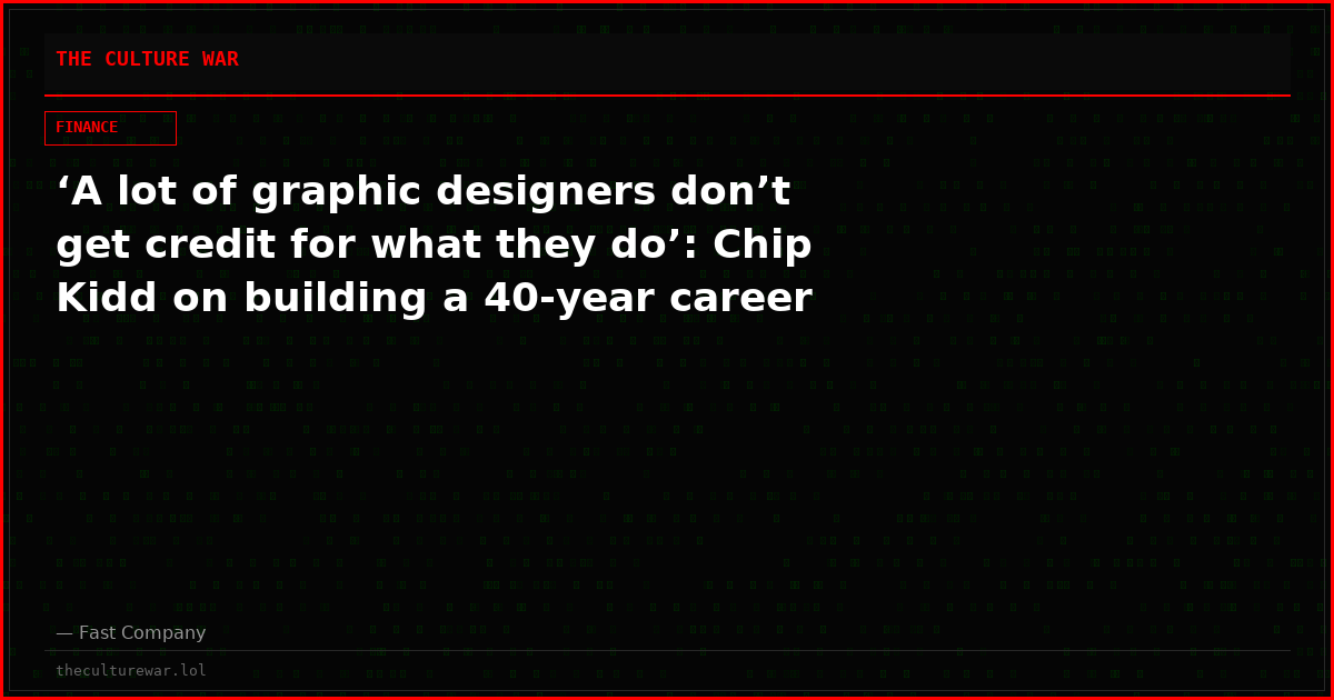 ‘A lot of graphic designers don’t get credit for what they do’: Chip Kidd on building a 40-year career
