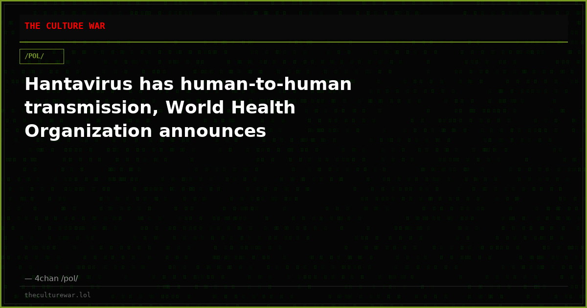 Hantavirus has human-to-human transmission, World Health Organization announces
