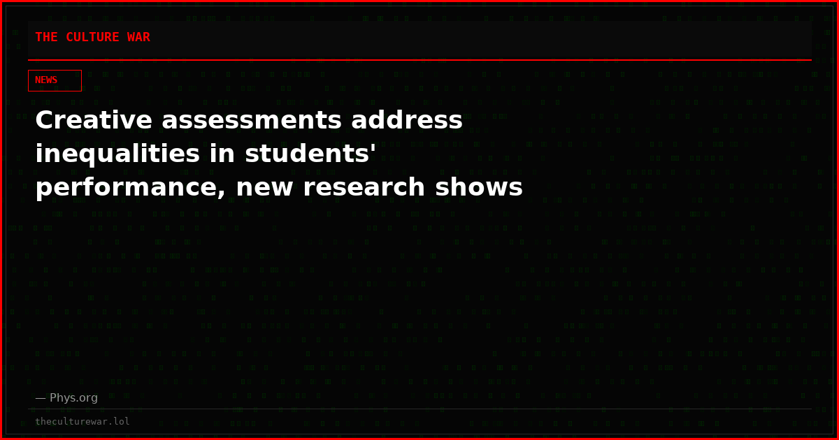 Creative assessments address inequalities in students' performance, new research shows