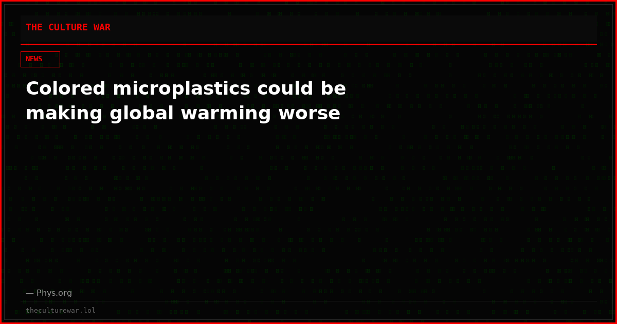 Colored microplastics could be making global warming worse