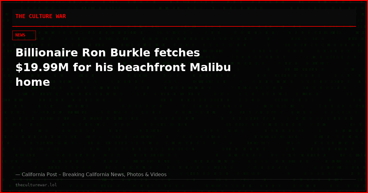 Billionaire Ron Burkle fetches $19.99M for his beachfront Malibu home
