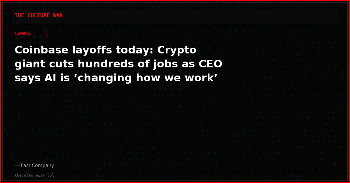 Coinbase layoffs today: Crypto giant cuts hundreds of jobs as CEO says AI is ‘changing how we work’