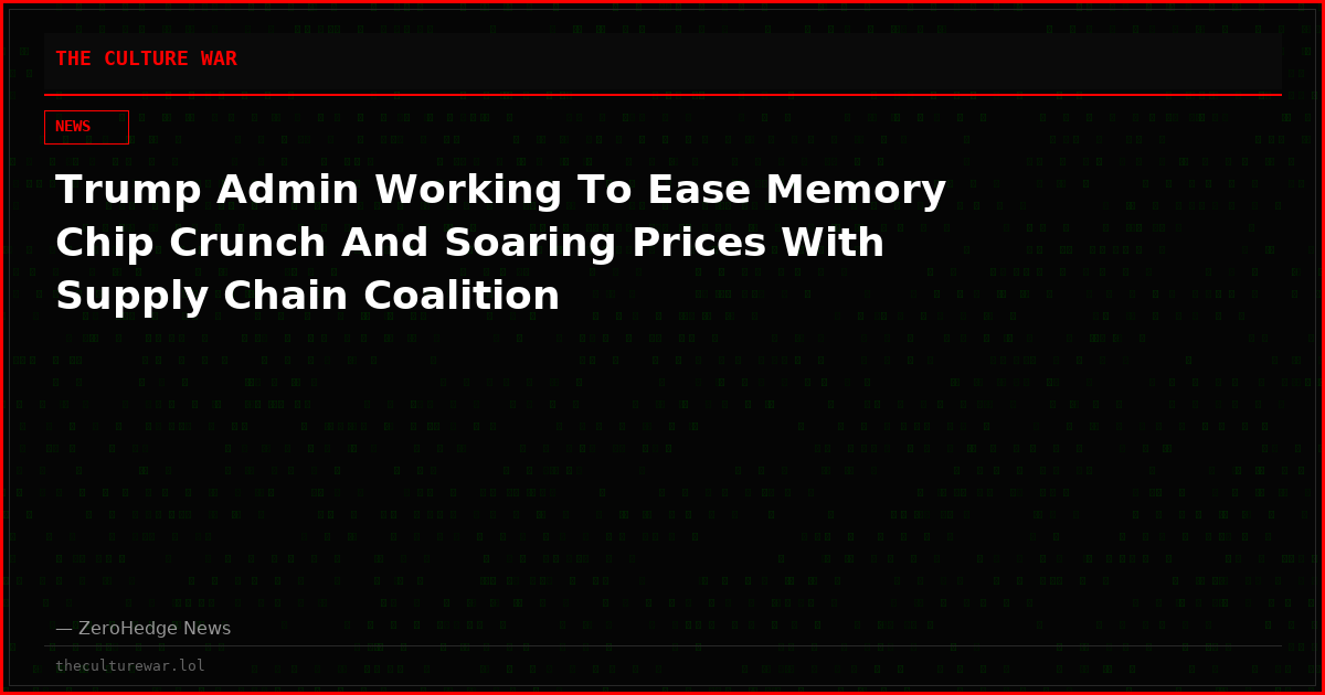 Trump Admin Working To Ease Memory Chip Crunch And Soaring Prices With Supply Chain Coalition