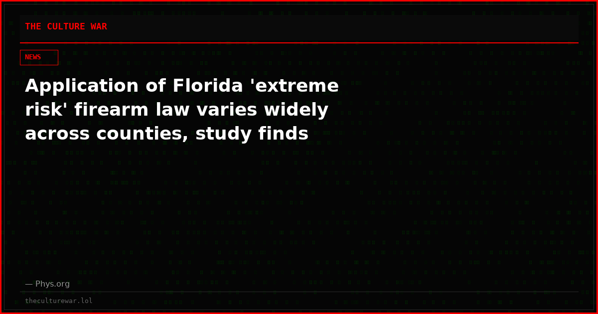 Application of Florida 'extreme risk' firearm law varies widely across counties, study finds