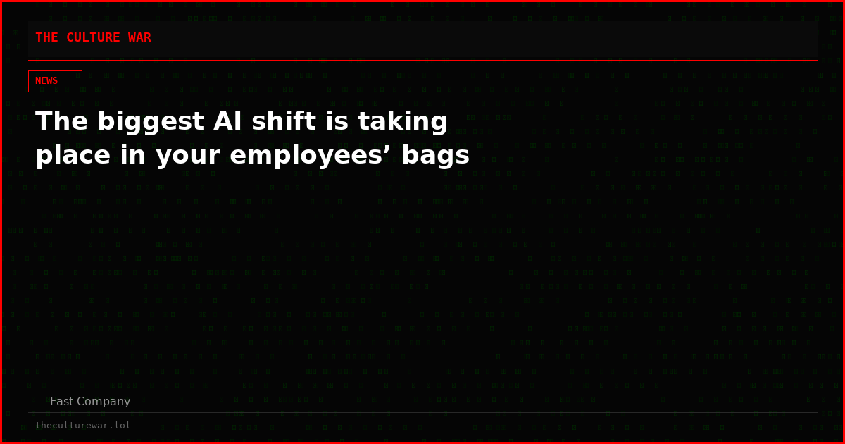 The biggest AI shift is taking place in your employees’ bags