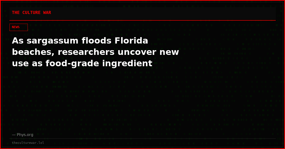 As sargassum floods Florida beaches, researchers uncover new use as food-grade ingredient
