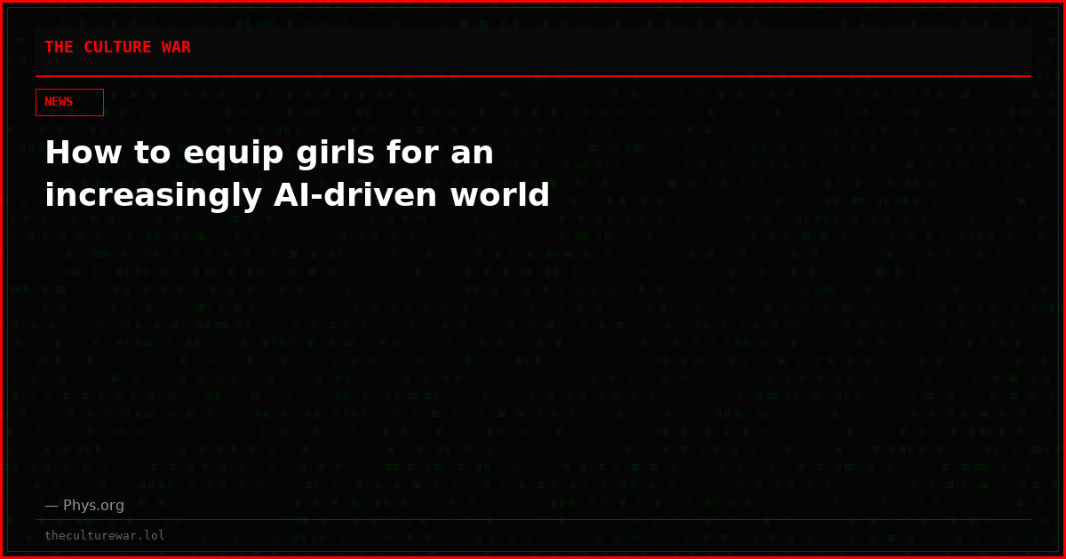 How to equip girls for an increasingly AI-driven world