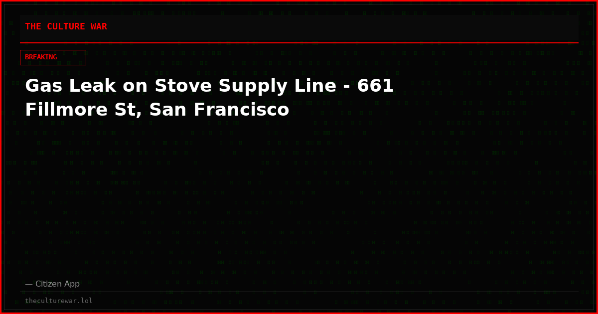 Gas Leak on Stove Supply Line - 661 Fillmore St, San Francisco